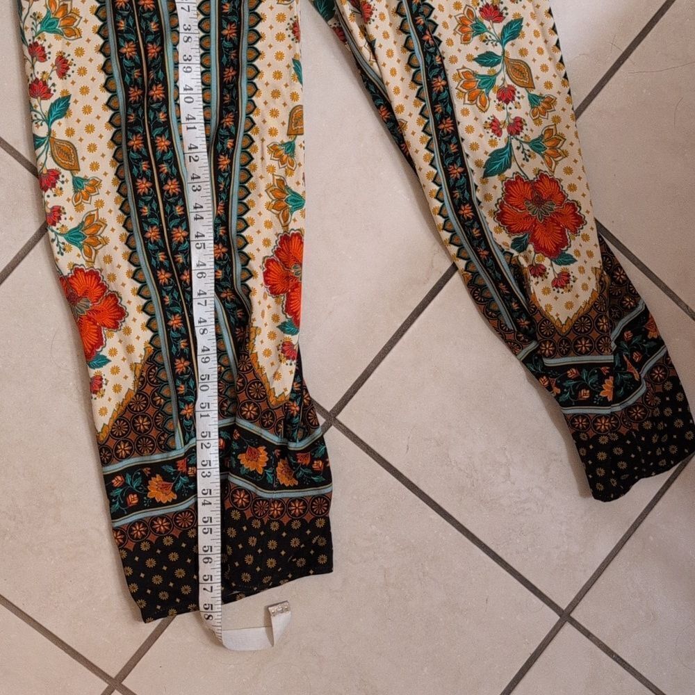 NWT Farm Rio x Anthropologie Floral Wrap Jumpsuit Black Motif Size S - Picture 11 of 13